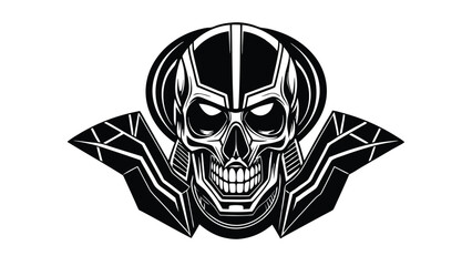 Futuristic Skull with Neon Accents Design