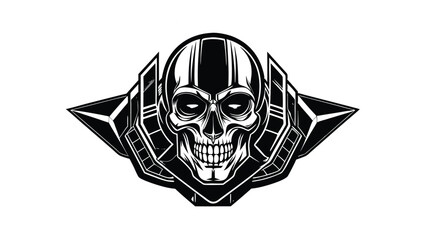 Futuristic Skull with Neon Accents Design