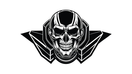Futuristic Skull with Neon Accents Design