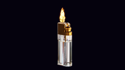 lighter on dark background 3D rendering