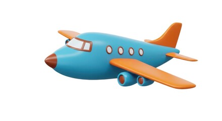 Fototapeta premium Cartoon airplane isolated on white background