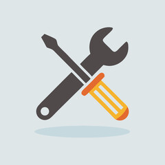 Screwdriver and Wrench Icon: Repair, Tools, Maintenance