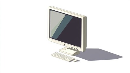 Fototapeta premium Isometric icon of a computer screen with graphs empty