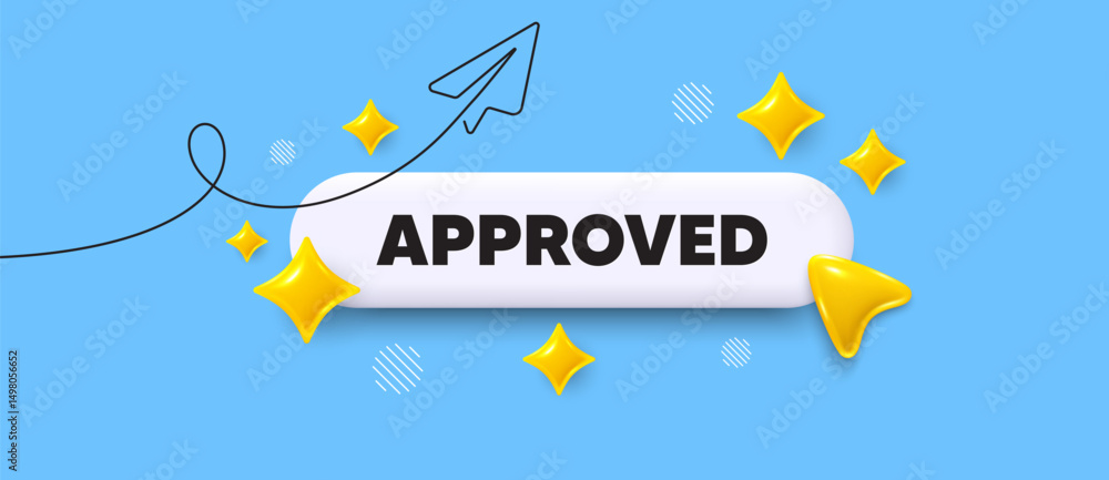 Poster approved search bar. share plane line icon. approved message. permission access sign. accepted docum