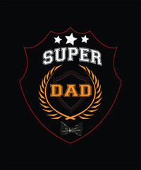 Happy Father Day Vintage shield and ribbon emblem, a security badge design element, or a retro warranty seal vector illustration