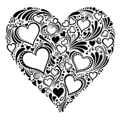 Red Heart Icon on white background. Set of love symbol for web site logo, mobile app UI design. Vector illustration flat style