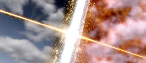 Dynamic sky transition, vibrant blue and pink clouds merging, nature's artistry revealing dramatic weather changes.