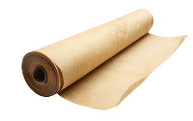 Fototapeta premium Roll of brown paper is on a white background