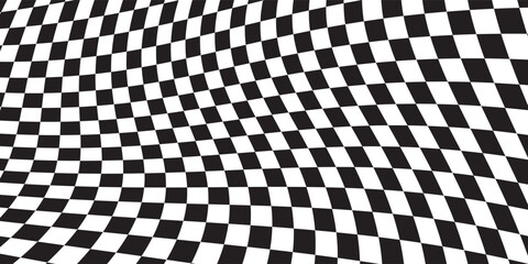 Black and white checkered pattern. Chess pattern. Black and white checkered background. 3D checkered wallpaper. vector illustration