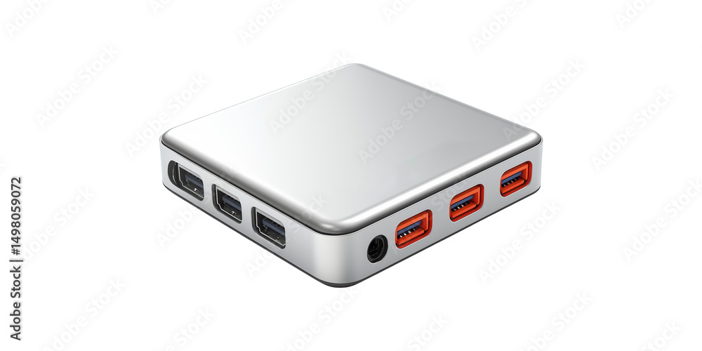 Poster compact usb-c hub with multiple ports for enhanced connectivity. ideal for expanding device capabili
