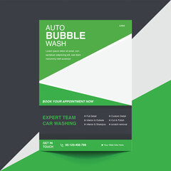 Modern Car Wash Flyer Template – Editable Design for Auto Detailing Services, Vehicle Cleaning Promotions, Car Care Ads, Printable Marketing Flyer