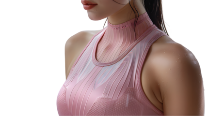 Womans Sweaty Pink Sports Bra.