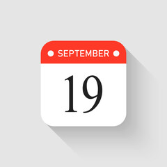 Vector icon page day calendar - 4 September month