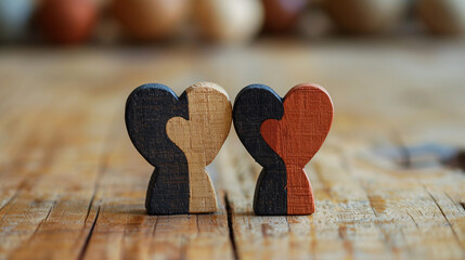 Heartfelt love concept created out of wood