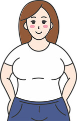 Woman in shape after months of healthy eating