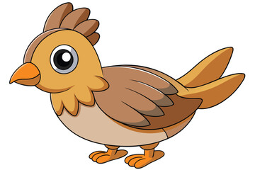 Cartoon Bird Illustration A Cute Bird with a Unique Head Crest Design
