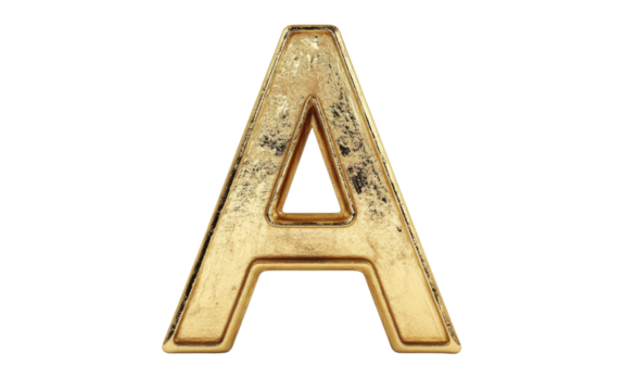 Gold letter A with a triangle on top