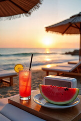 Manhã de Brinde: Drinks Gelados, Praia e Vista Maravilhosa para Começar o Dia! Generativo Ai