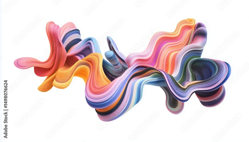 Poster colourful fluid patterns: abstract wave shapes and rainbow edges for posters with wavy and spiral ri