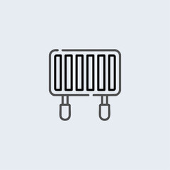 Bbq grill icon logo flat vector design