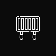 Bbq grill icon logo flat vector design