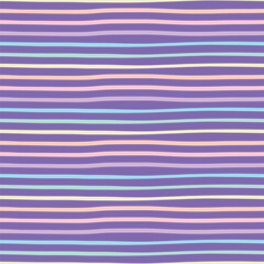 Doodle striped pattern design repeat. Scribbled line continuity vector backdrop in pastel colors over purple.