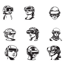 set of cartoon faces