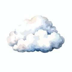 Delicate Watercolor Cloud Formation with Soft Hues