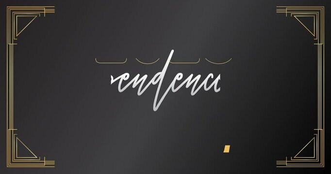 Art deco 4th of July, Independence Day text with gold frames, decorative lines borders animation and geometric golden video.