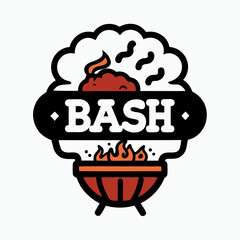 barbecue grill with flames