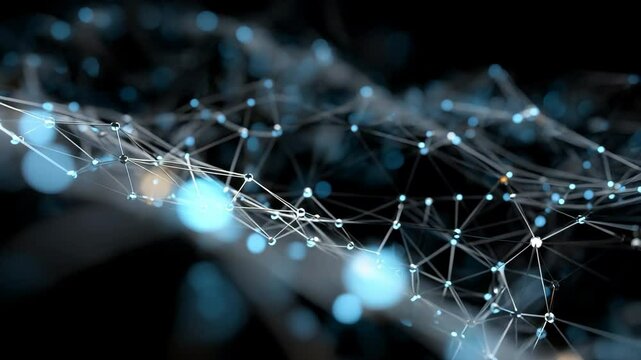 Intricate network of connected lines forming a complex web of dynamic interactions and patterns