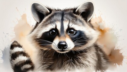 Aquarell Waschb&auml;r