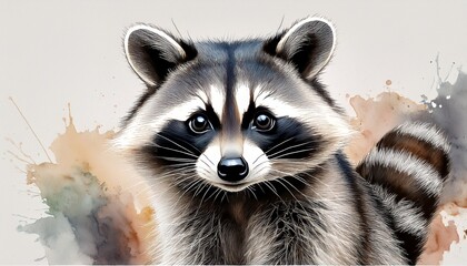 Aquarell Waschb&auml;r