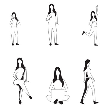 set of women silhouettes