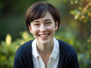 Radiant Smile in Nature’s Glow
