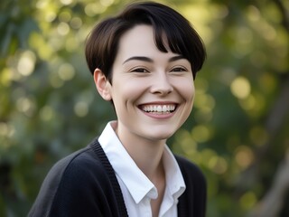 Radiant Smile in Nature’s Glow