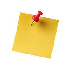 Vivid Reminder A Yellow Sticky Note Anchored by a Bold Red Pushpin