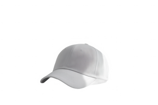 White baseball cap mockup isolated on transparent background