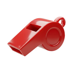 Glossy Red Whistle 3D Render