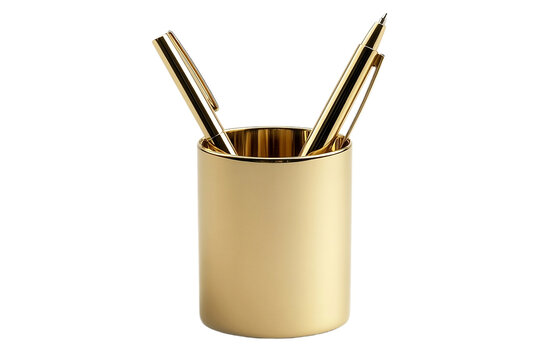 Elegant gold pen holder for desk organization