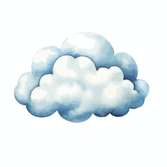 Delicate Watercolor Depiction of a Fluffy Cumulus Cloud