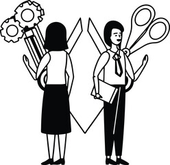 business man and woman