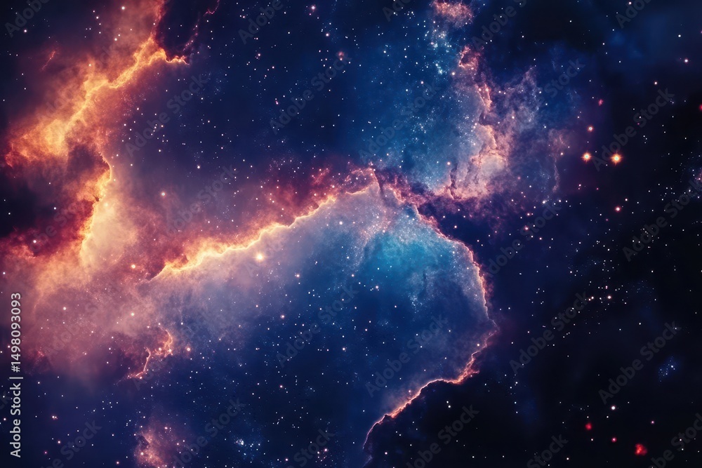 Poster exploring the wonders of abstract galaxy space background with vibrant colors, galaxy space backgrou