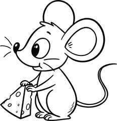 cartoon mouse with cheese