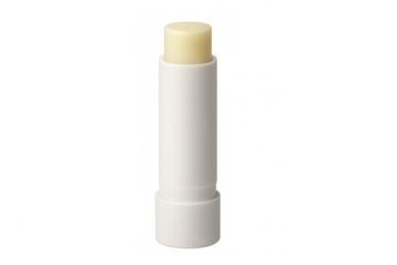 White lip balm tube on transparent background