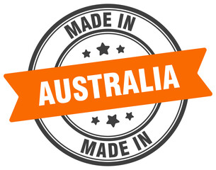 Made in Australia round sign. Made in Australia stamp.