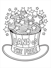 Fireworks Display Coloring Page over Capitol Building Silhouette