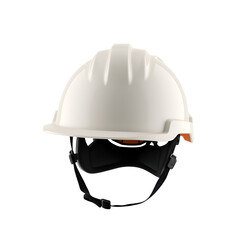 Fototapeta premium White hard safety helmet displayed isolated on a white background.