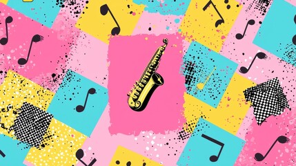 A Saxophone in a Colorful Background