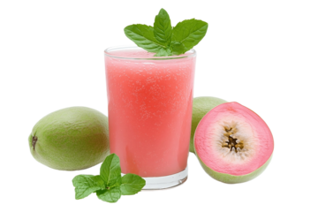 Chilled guava mint cooler in glass